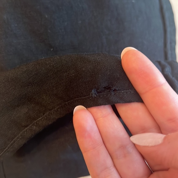 Madewell Linen Blend Black Crop Pull On Elastic Pants Style # M9227 Size Small - Picture 12 of 13